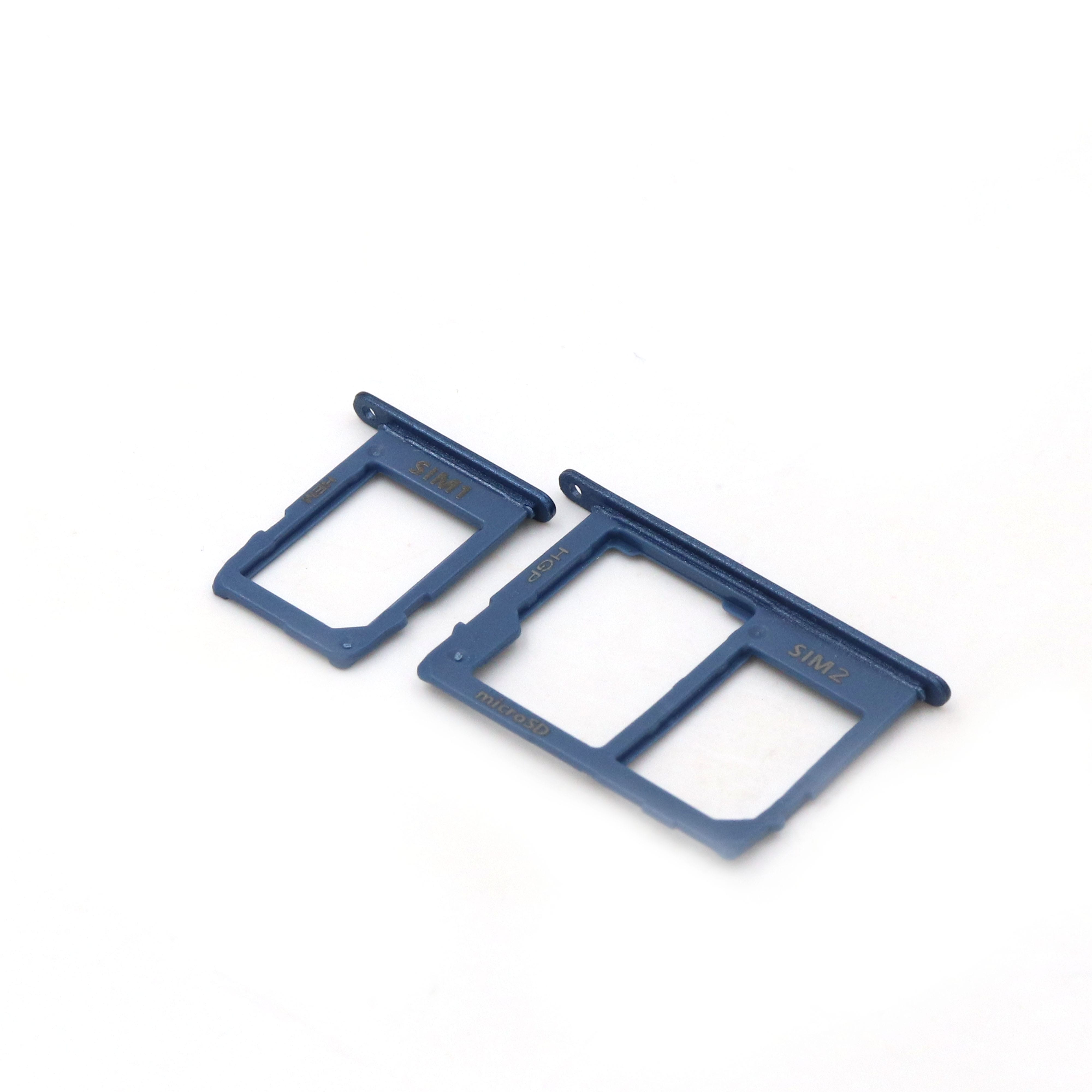 Sim and SD Card Tray with Cover For Samsung Galaxy A6 Plus 2018 (A605F) Blue OEM-Equivalent