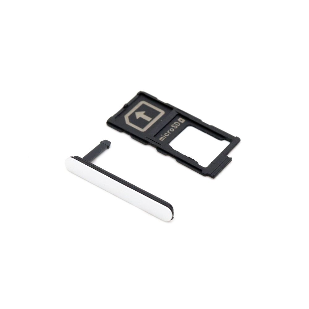 Sim and SD Card Tray with Cover For Sony Xperia Z5 White OEM-Equivalent