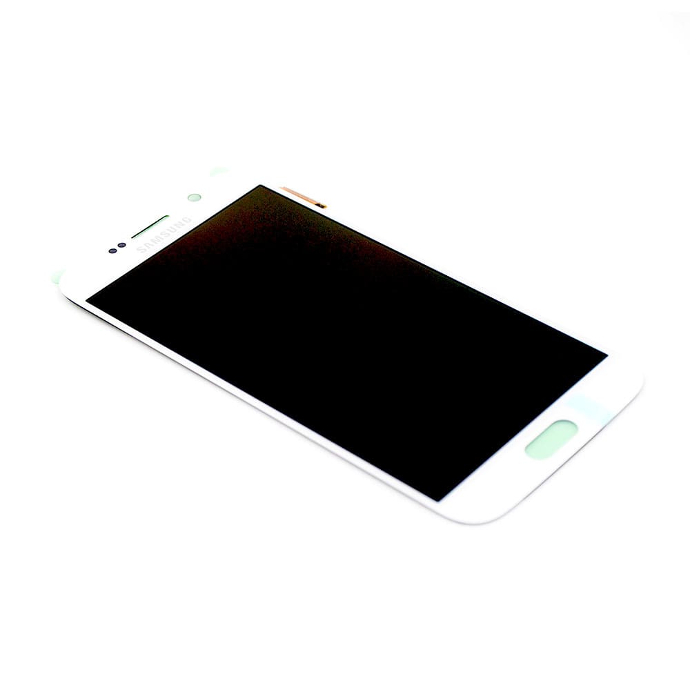 Display (with Adhesive) For Samsung Galaxy S6 White Service Pack