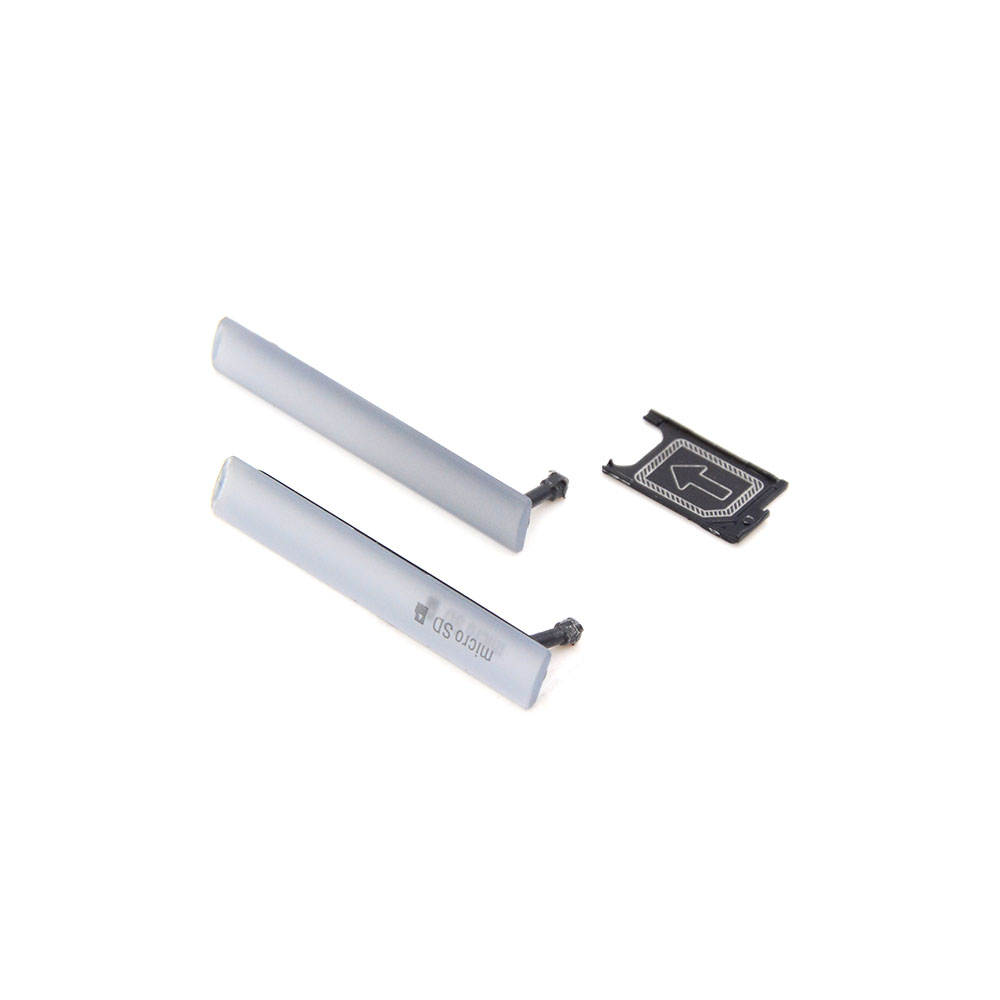 Sim and SD Card Tray with Cover For Sony Xperia Z3 Compact White OEM-Equivalent