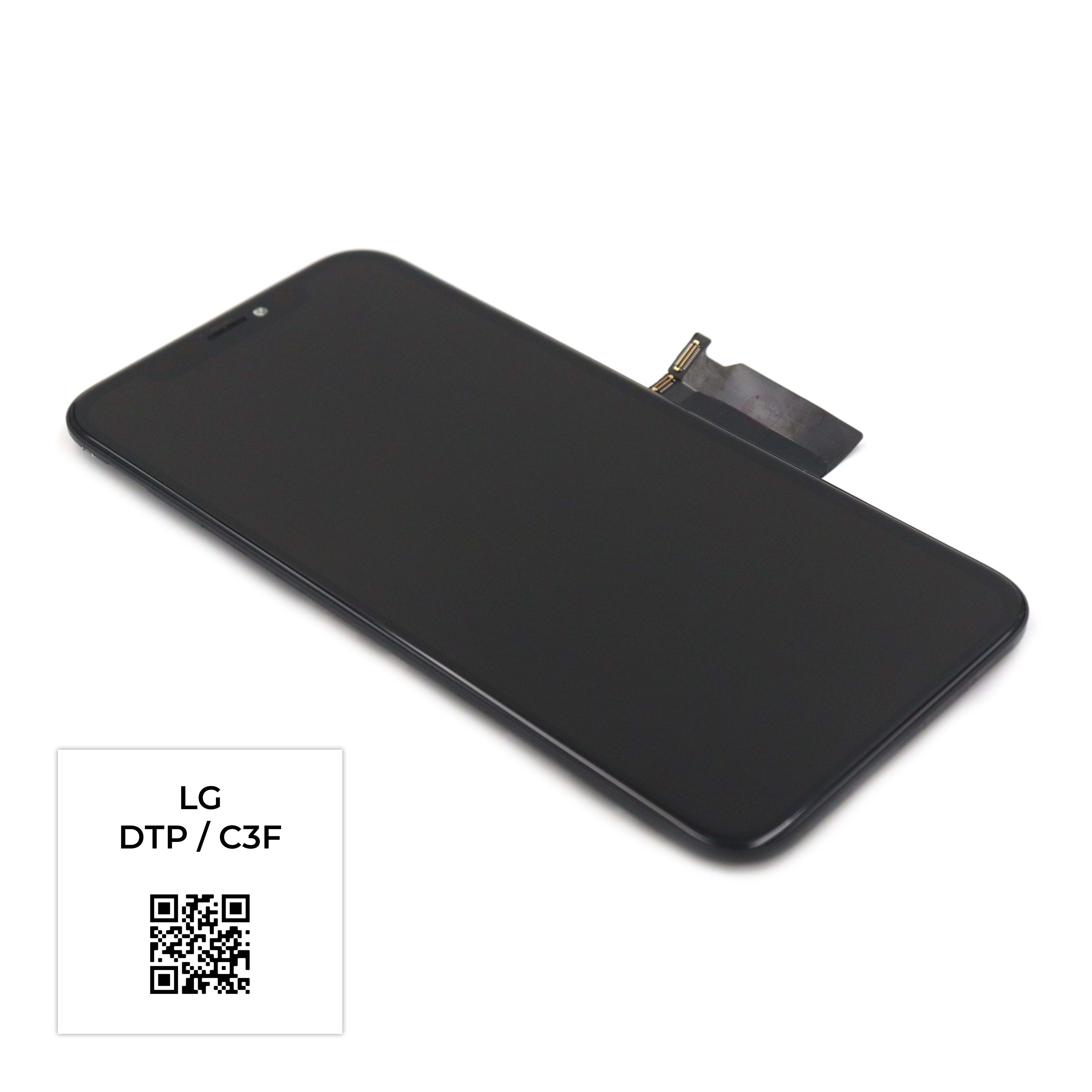Display (LG: DTP/C3F - Connector with Square QR Code) (incl. Backplate) For iPhone Xr Black Pulled