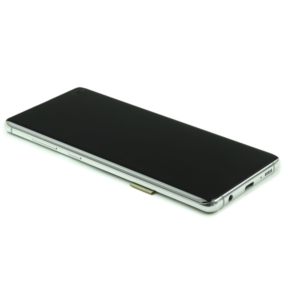 Display Complete with Housing For Samsung Galaxy S10 Plus Silver Service Pack