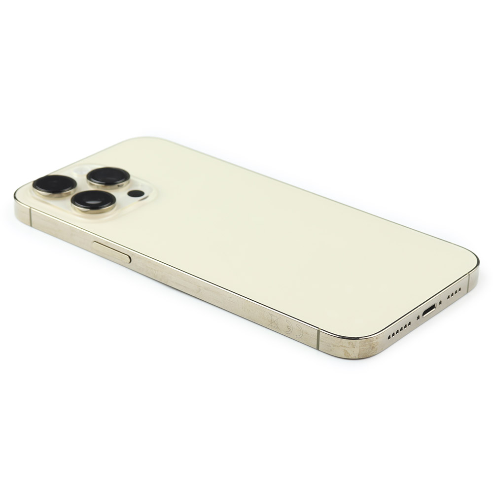 Rear Housing with small parts For iPhone 14 Pro Max Gold Pulled