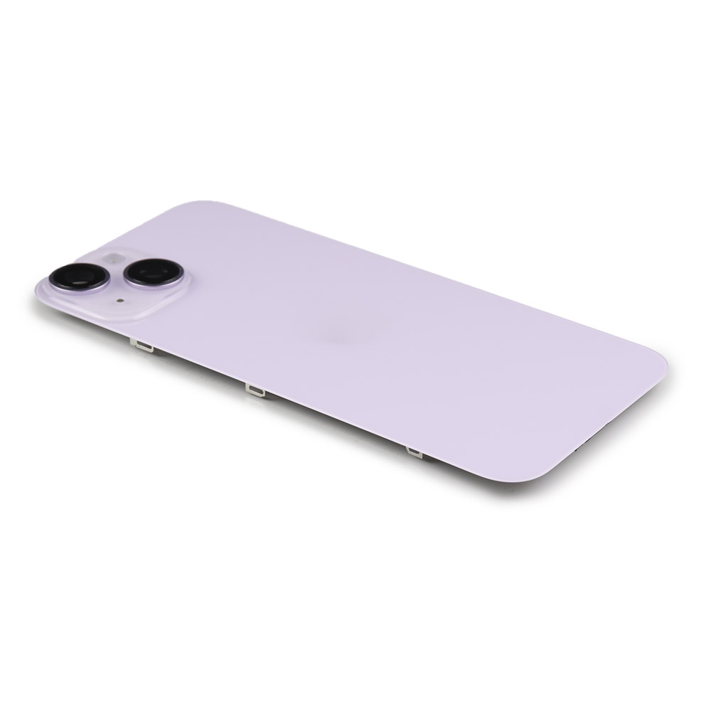 Back Cover incl. Camera lens, Flash Light and Wireless Charging For iPhone 14 Purple Pulled