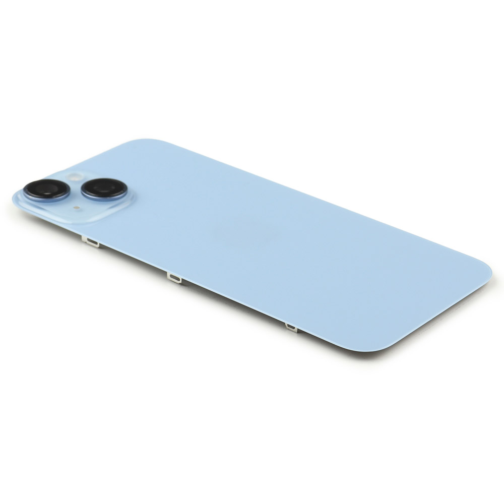 Back Cover incl. Camera lens, Flash Light and Wireless Charging For iPhone 14 Blue Pulled