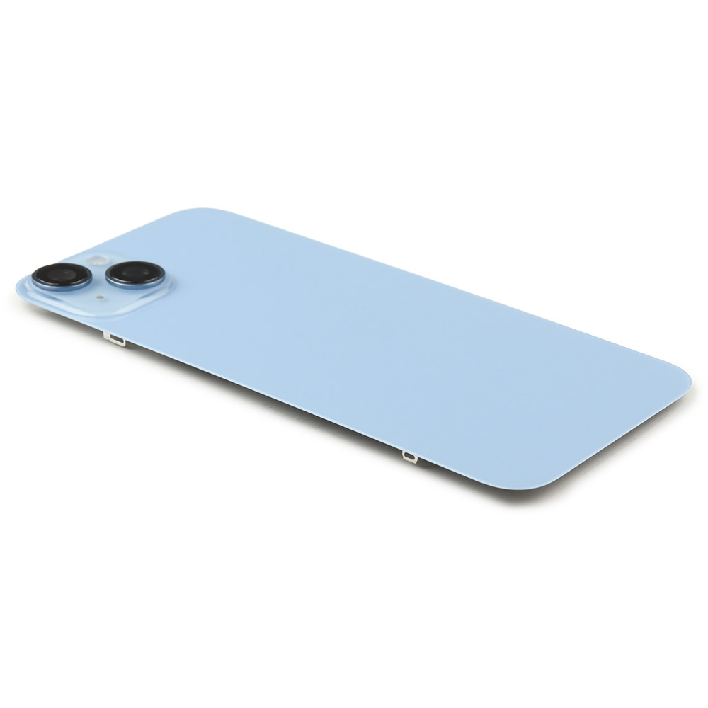 Back Cover incl. Camera lens, Flash Light and Wireless Charging For iPhone 14 Plus Blue Pulled
