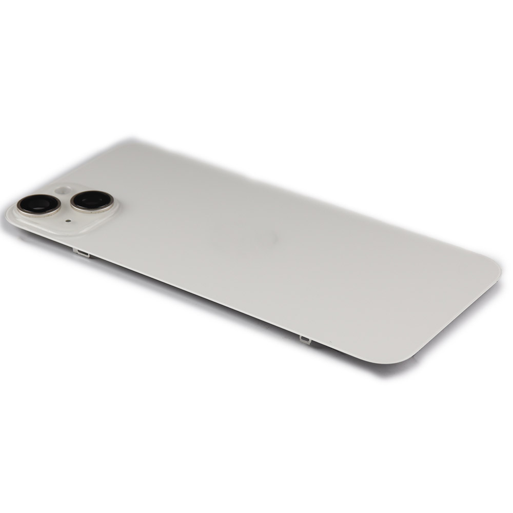 Back Cover incl. Camera lens, Flash Light and Wireless Charging For iPhone 14 Plus White Pulled