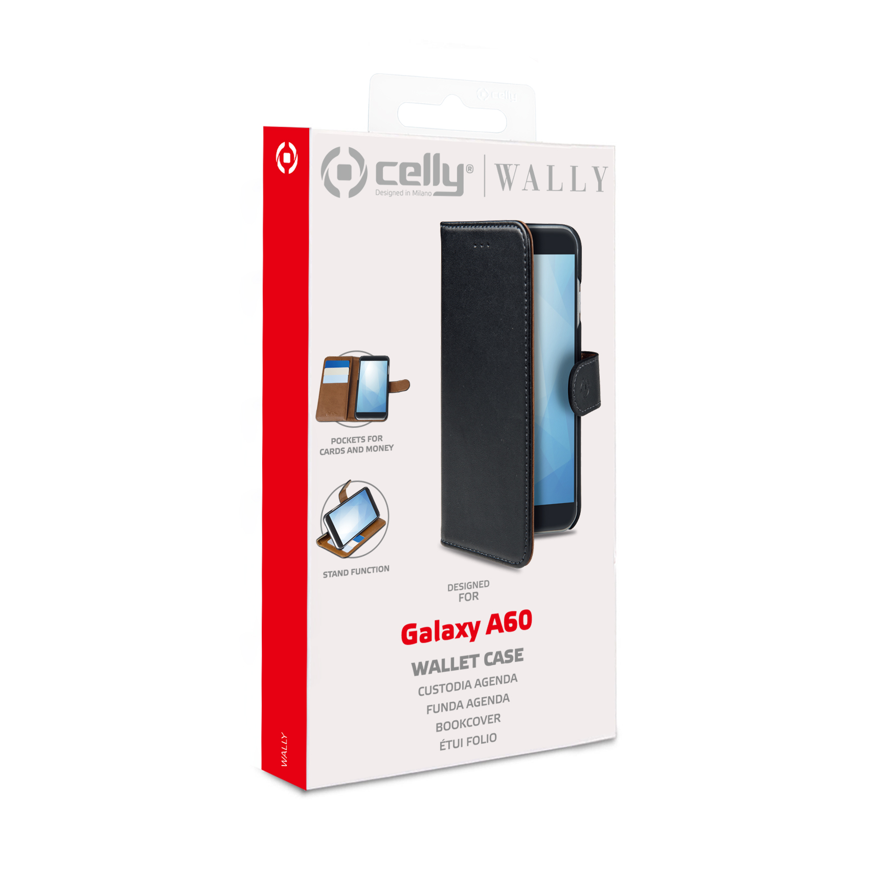 Celly Wally Galaxy A60 Bookcase For Samsung Galaxy A60 2019 Black