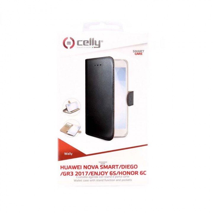 Celly Wally Bookcase For Huawei Nova Smart Black