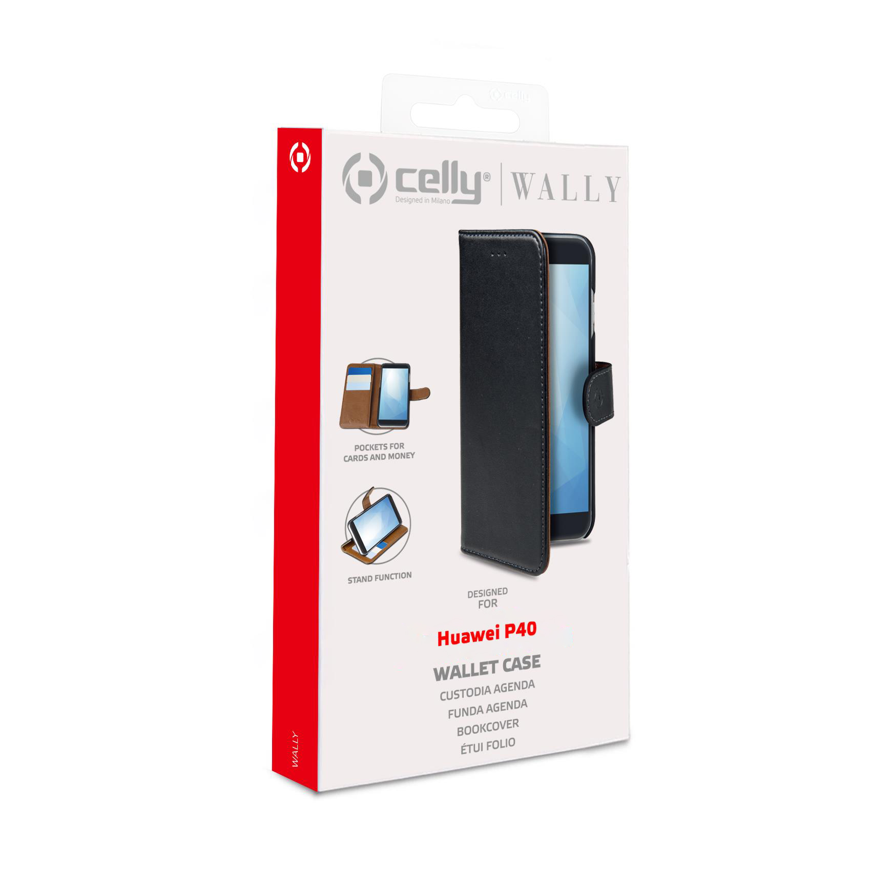 Celly Wally Bookcase For Huawei P40 Black