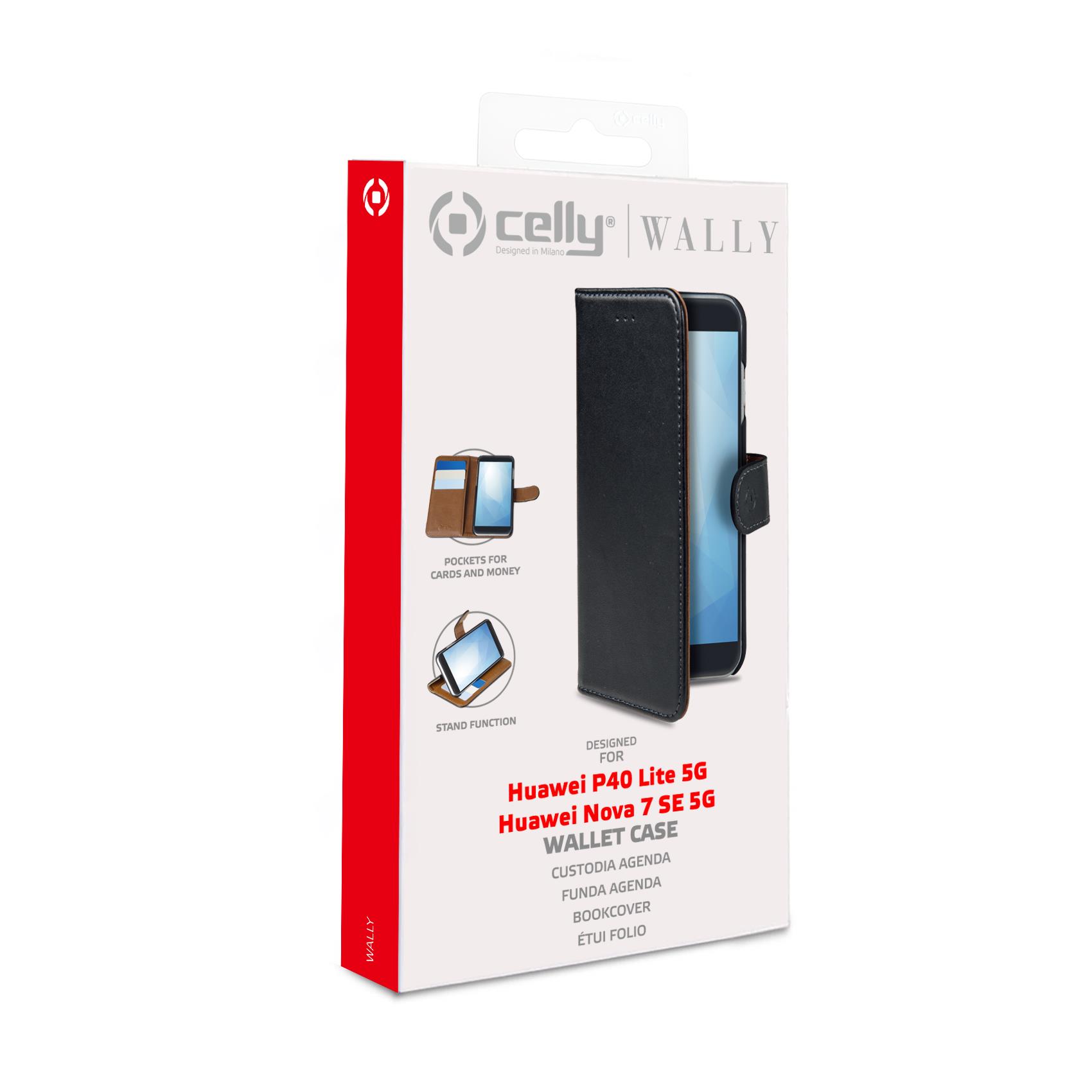 Celly Wally Bookcase For Huawei P40 Lite Black