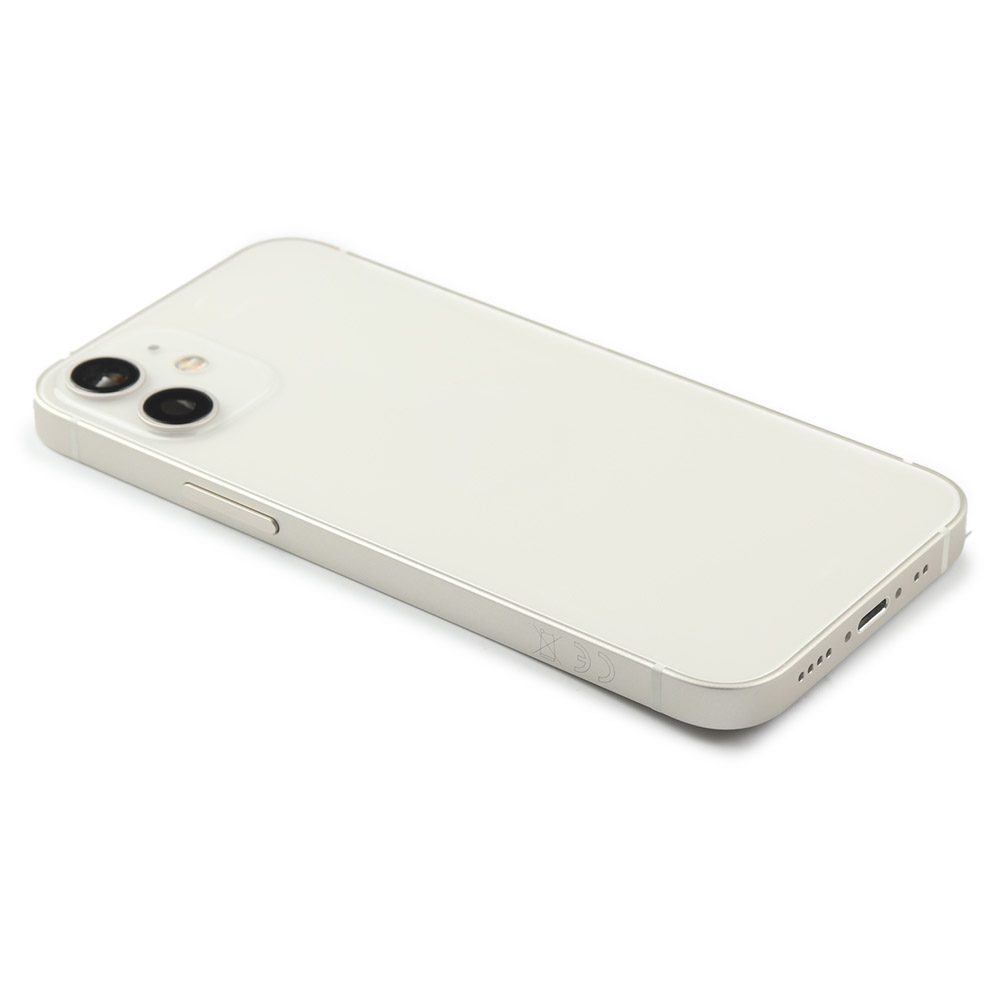 Rear Housing with small parts (EU Version) For iPhone 12 Mini White Pulled