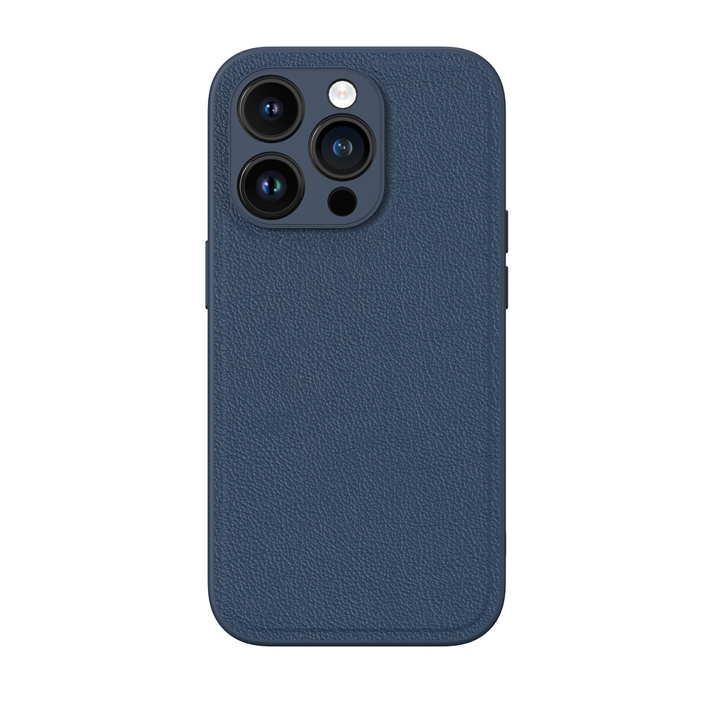 NOVANL SleekPU Leather For iPhone 14 Pro Dark Blue