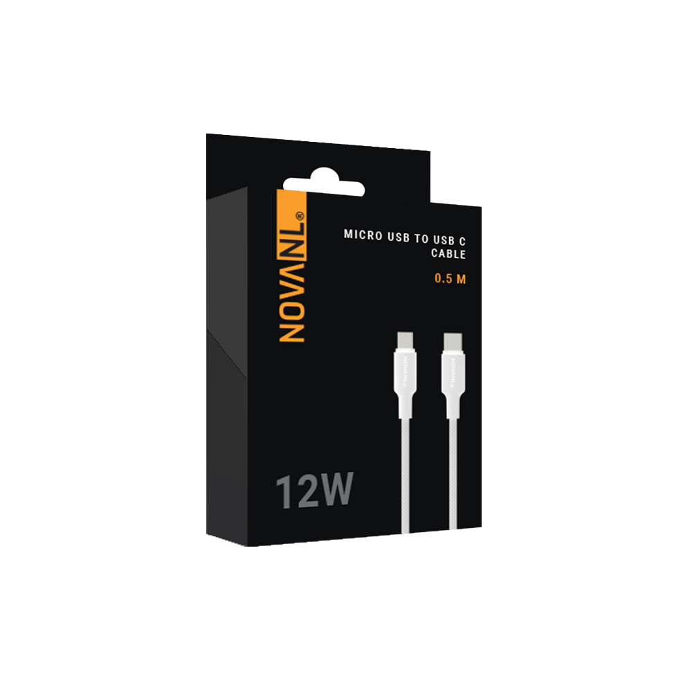 NOVANL SpeedCharge Mirco USB to USB-C Cable 12W (0.5M) White