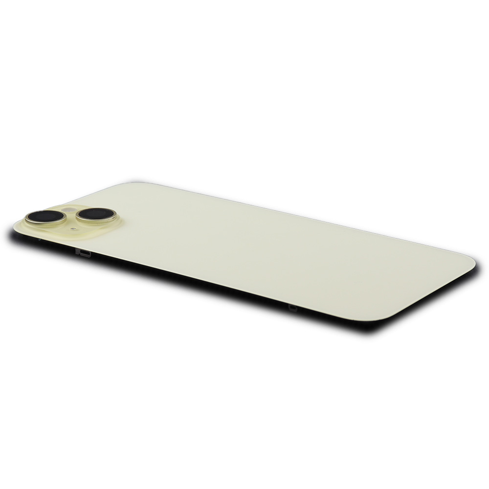 Back Cover incl. Camera lens, Flash Light and Wireless Charging For iPhone 15 Plus (EU Version) Yellow Titanium Pulled