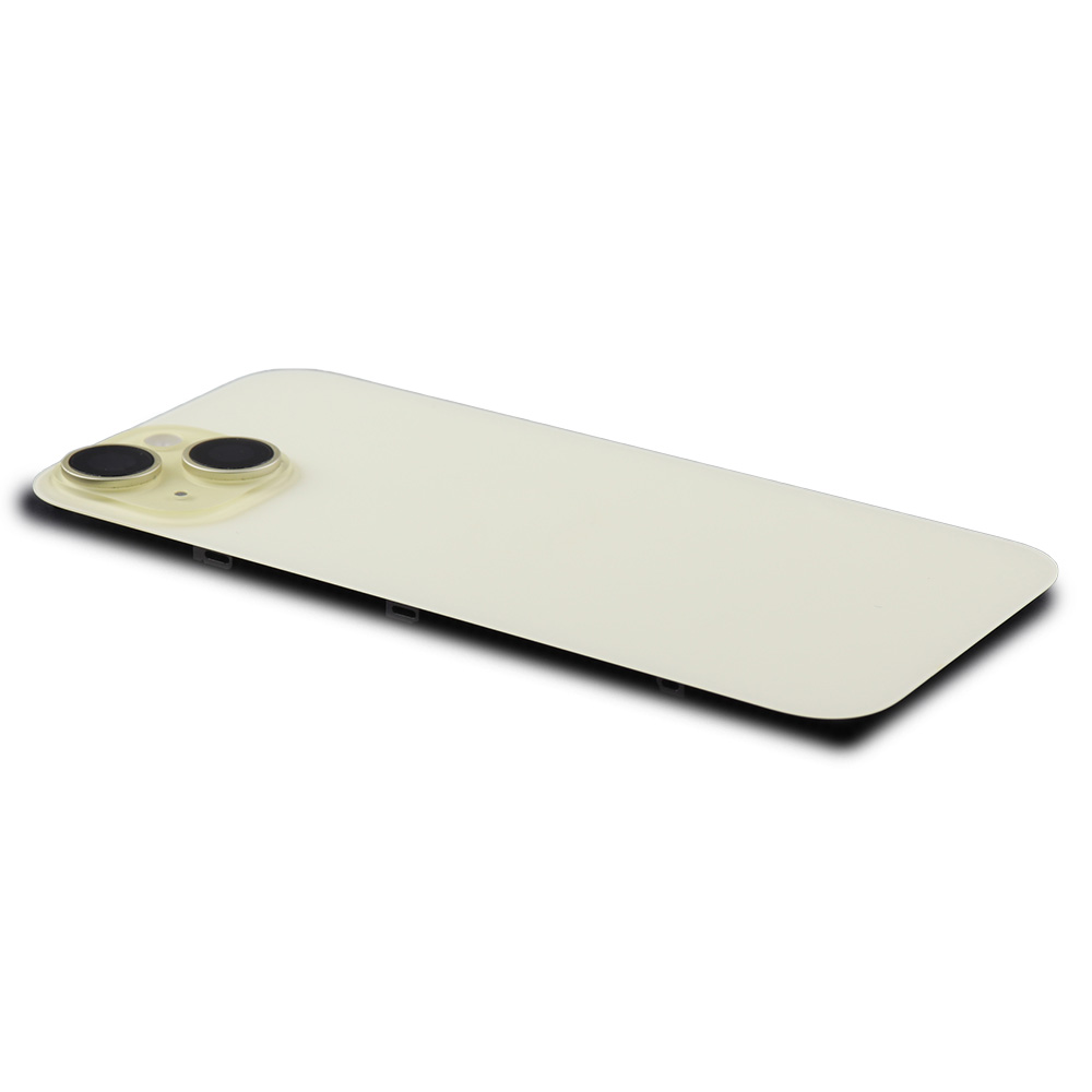 Back Cover incl. Camera lens, Flash Light and Wireless Charging For iPhone 15 (EU Version) Yellow Titanium Pulled