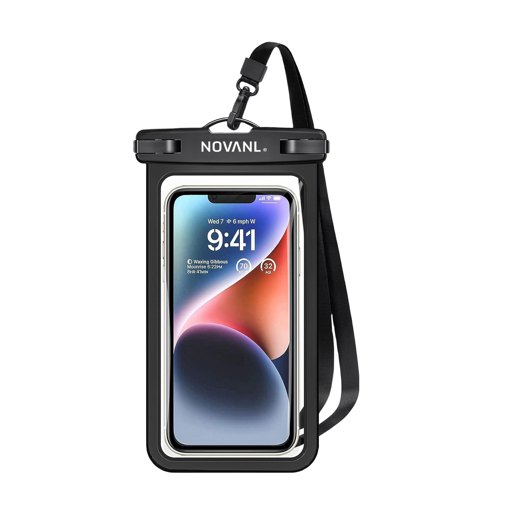 NOVANL SplashSafe (7 inch) (Waterproof Phone Bag) Black