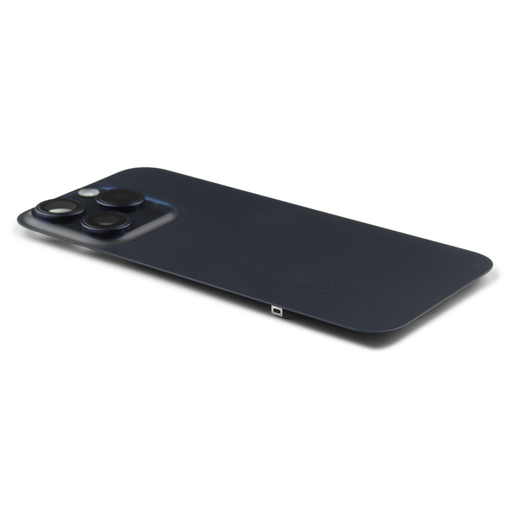 Back Cover incl. Camera lens, Flash Light and Wireless Charging For iPhone 15 Pro (EU Version) Blue Titanium Pulled