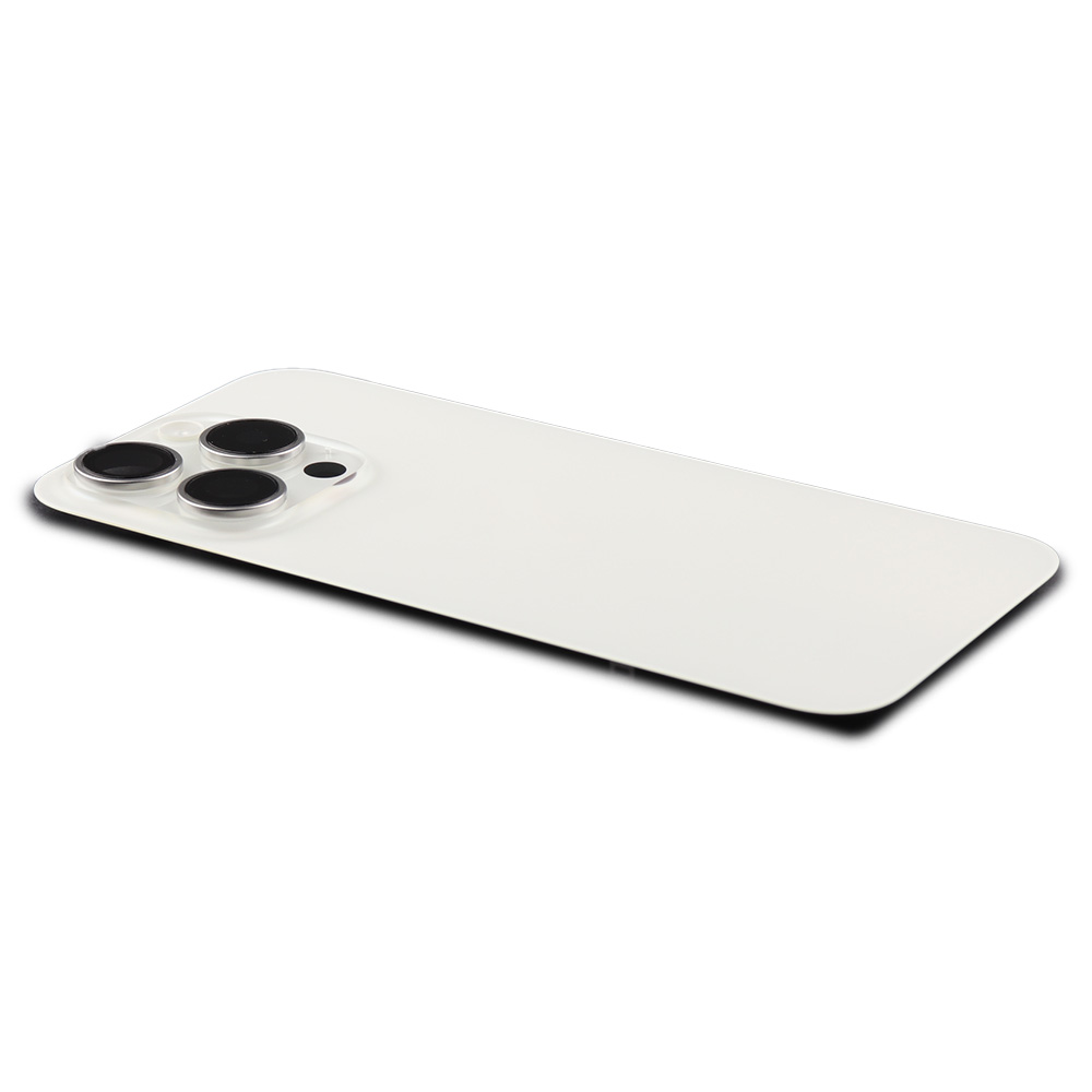 Back Cover incl. Camera lens, Flash Light and Wireless Charging For iPhone 15 Pro (EU Version) White Titanium Pulled