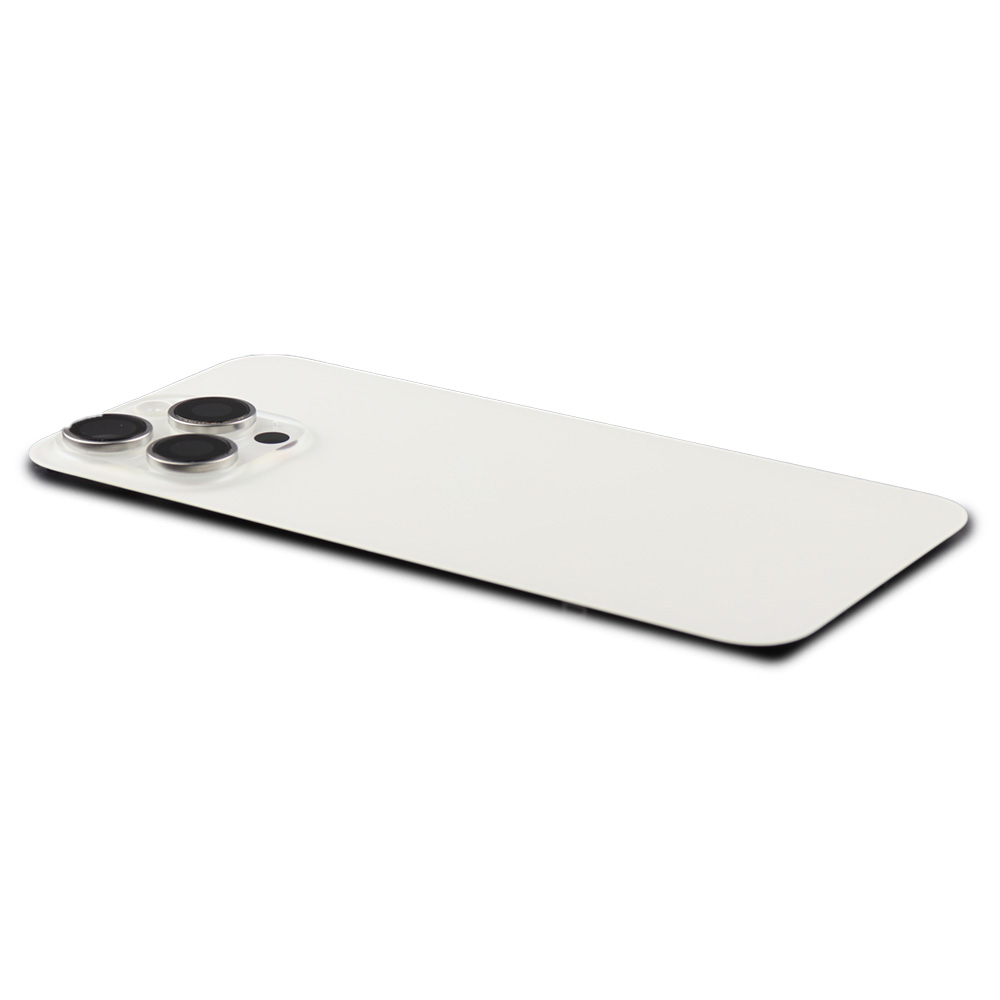Back Cover incl. Camera lens, Flash Light and Wireless Charging For iPhone 15 Pro Max (EU Version) White Titanium Pulled