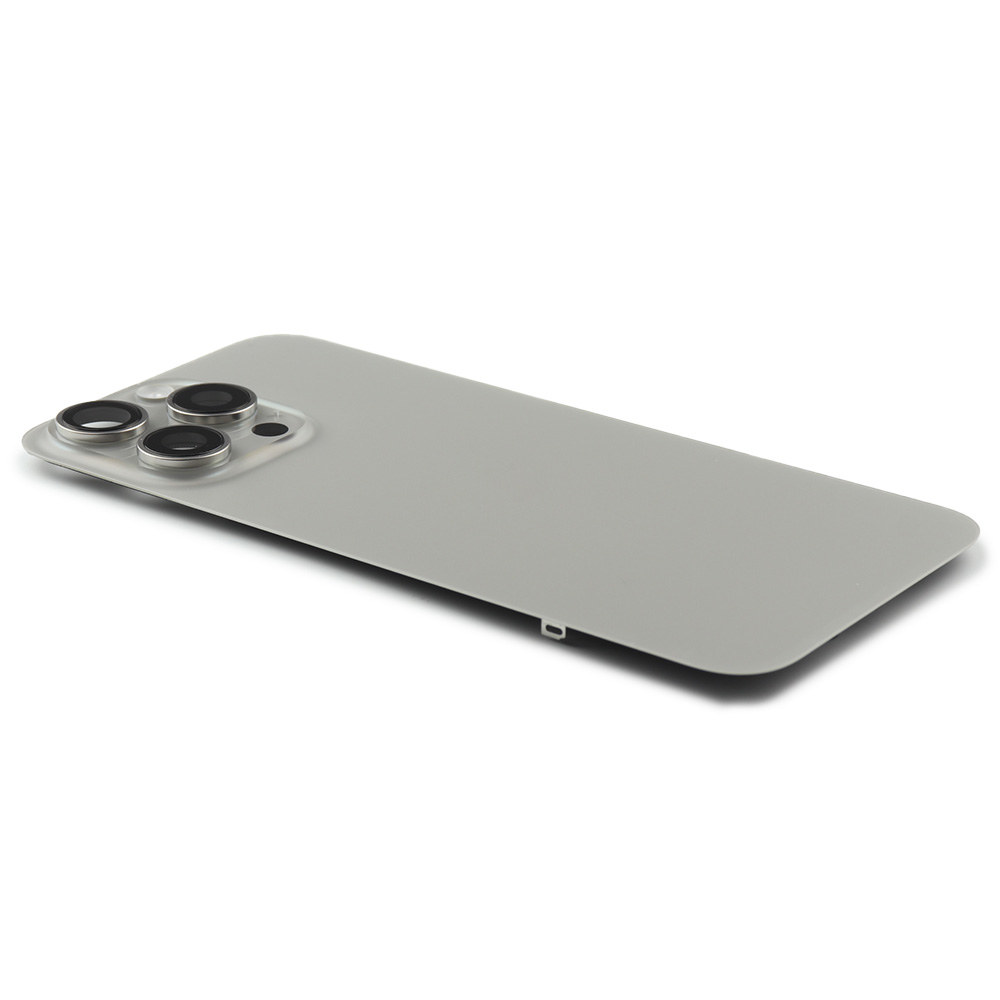 Back Cover incl. Camera lens, Flash Light and Wireless Charging For iPhone 15 Pro Max (EU Version) Natural Titanium Pulled