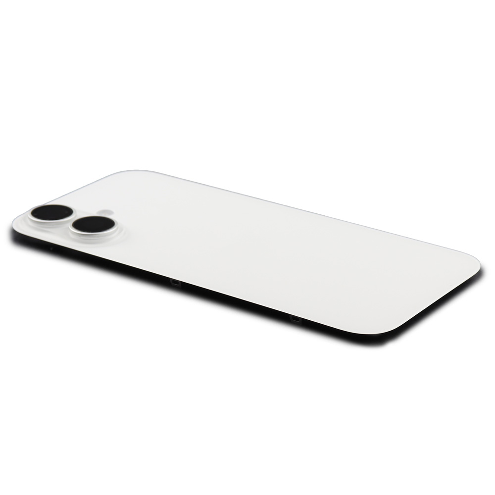 Back Cover incl. Camera lens, Flash Light and Wireless Charging For iPhone 16 White Pulled