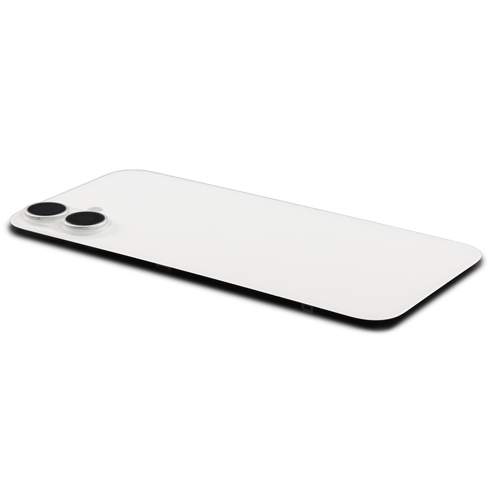Back Cover incl. Camera lens, Flash Light and Wireless Charging For iPhone 16 Plus White Pulled