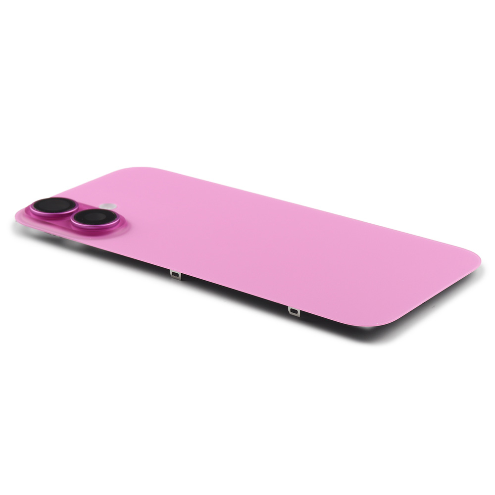 Back Cover incl. Camera lens, Flash Light and Wireless Charging For iPhone 16 Pink Pulled