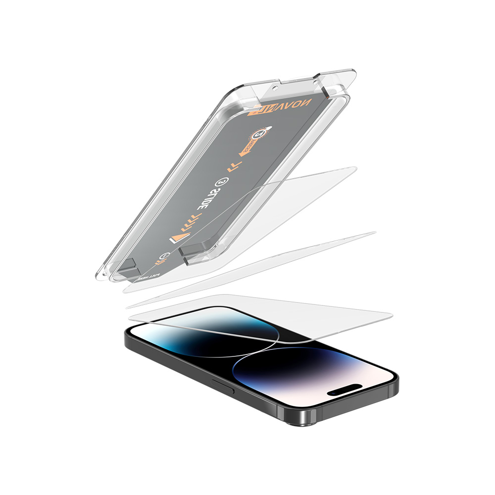 NOVANL 3 in 1 GlassProtector (incl. Applicator) For iPhone 14 Pro Max