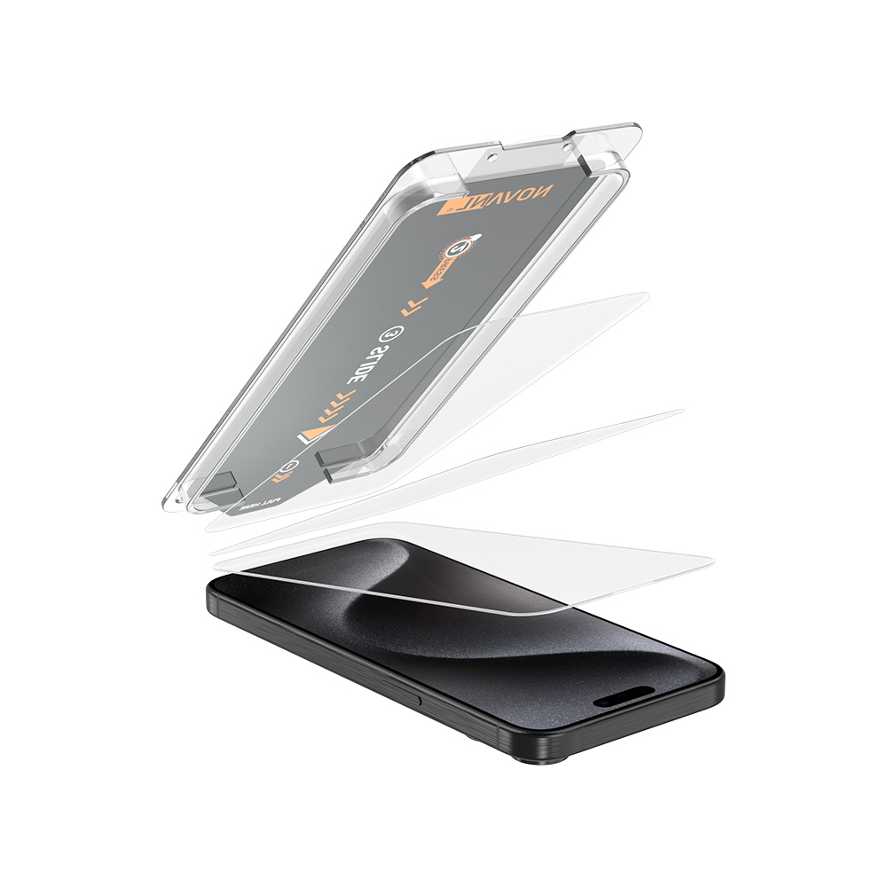 NOVANL 3 in 1 GlassProtector (incl. Applicator) For iPhone 15 Pro