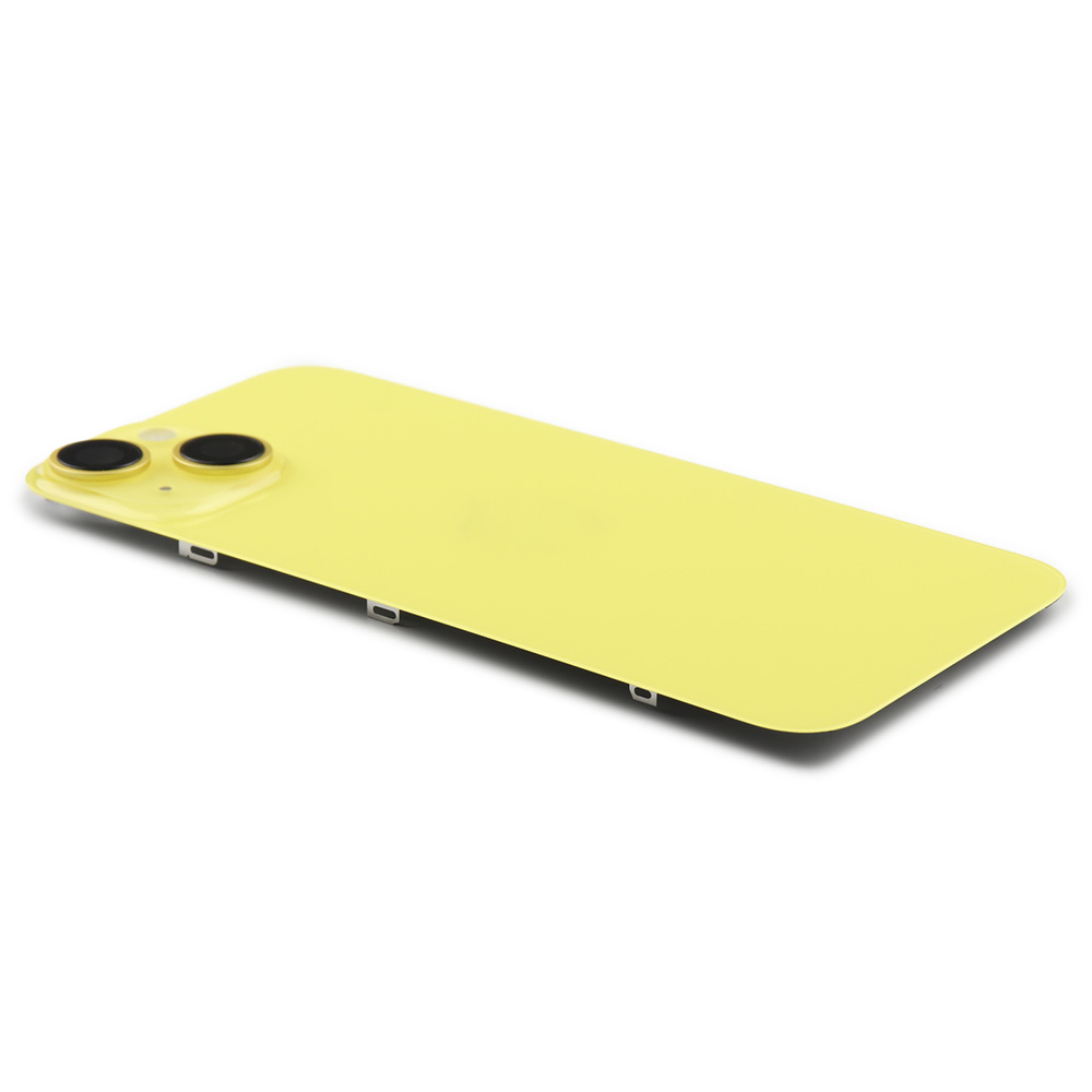 Back Cover incl. Camera lens, Flash Light and Wireless Charging For iPhone 14 Yellow Pulled