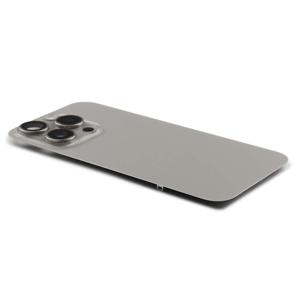 Back Cover incl. Camera lens, Flash Light and Wireless Charging For iPhone 15 Pro (EU Version) Natural Titanium Pulled