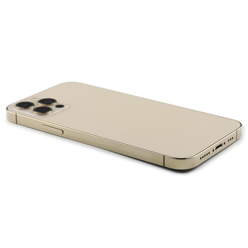 Rear Housing with small parts (EU Version) For iPhone 12 Pro Gold Pulled B