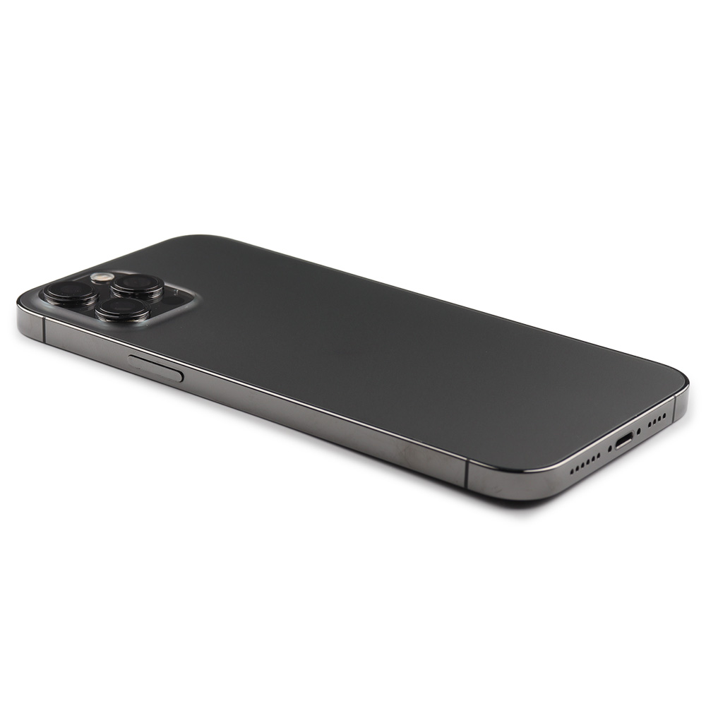 Rear Housing with small parts (EU Version) For iPhone 12 Pro Max Black Pulled B