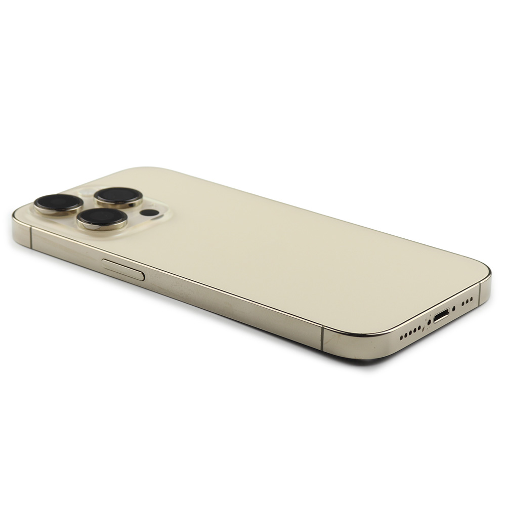 Rear Housing with small parts For iPhone 14 Pro Gold Pulled B