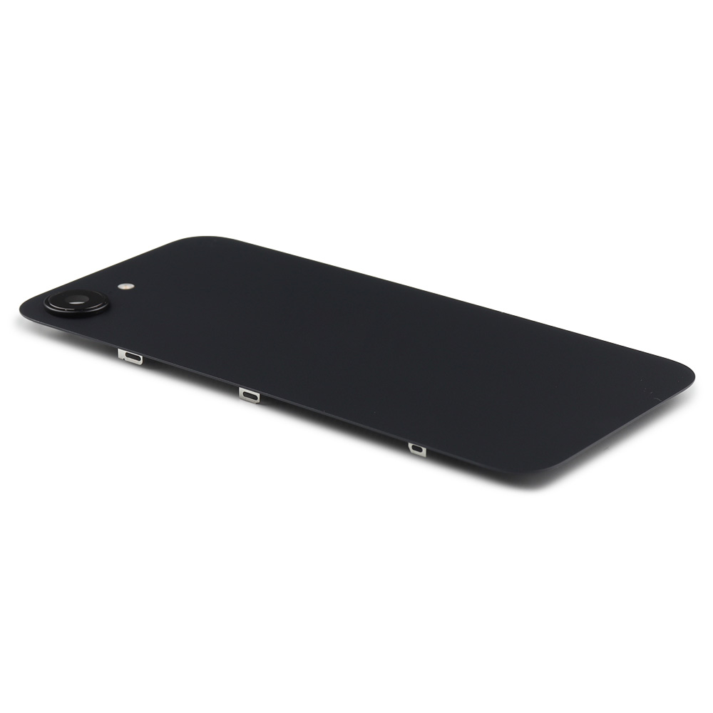 Back Cover incl. Camera lens, Flash Light and Wireless Charging For iPhone 16e Black Pulled