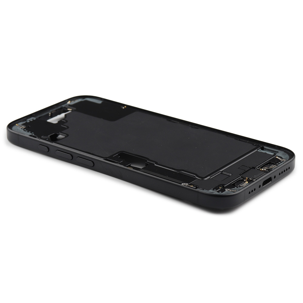 Middle Frame With Power And Volume Button (US Version) For iPhone 16 Black Pulled