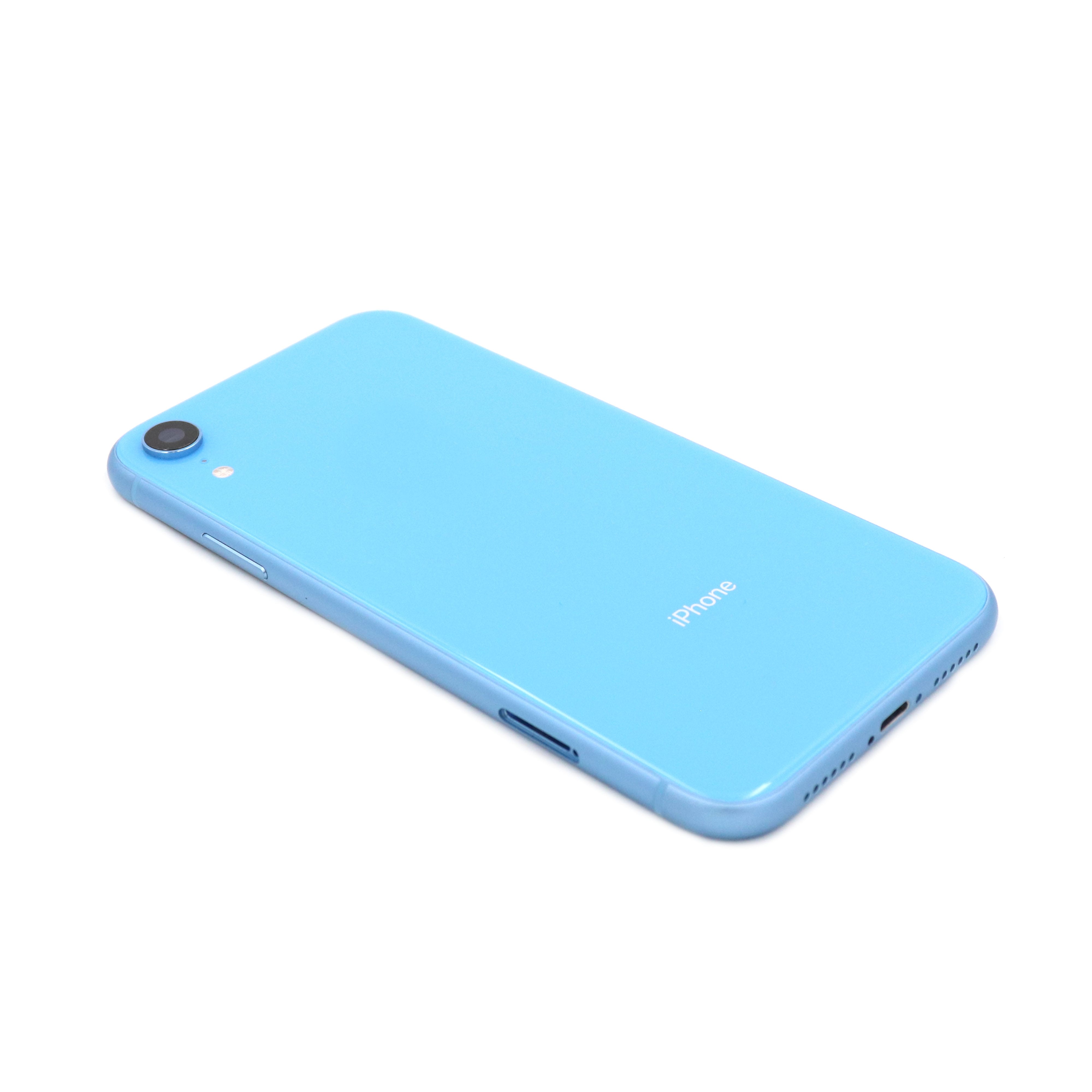 Rear Housing with small parts For iPhone Xr Blue Pulled