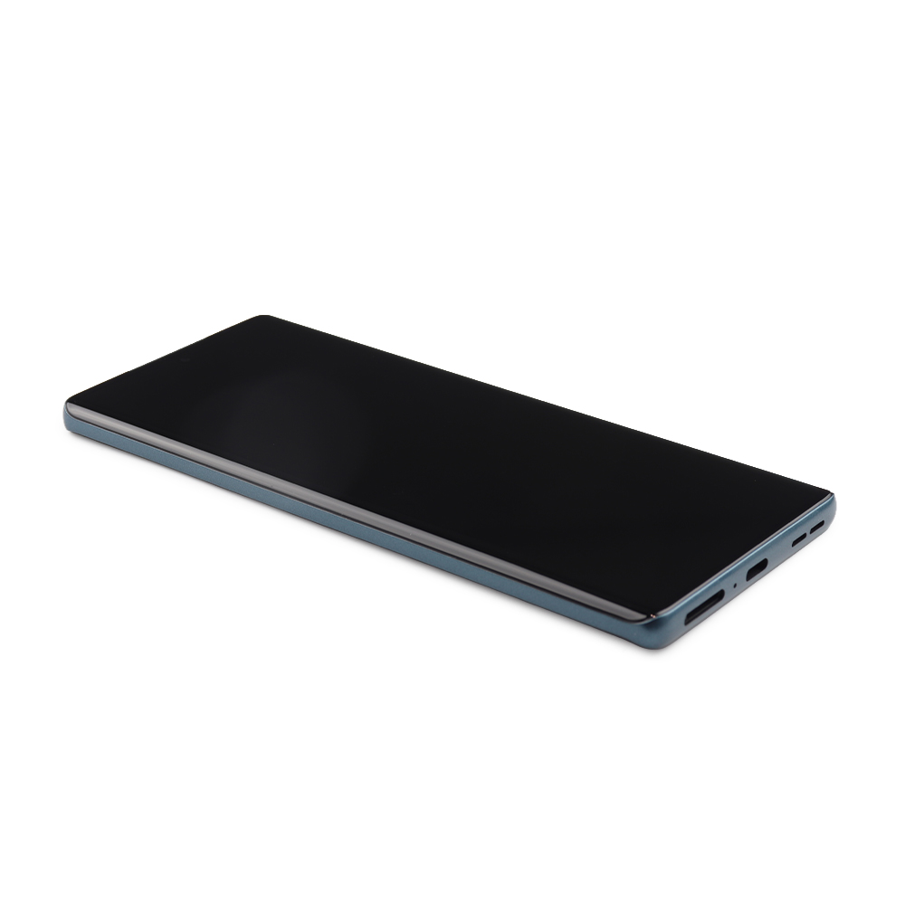 Display Coomplete With Housing For Motorola Moto Edge 50 Fusion Forest Blue Service Pack