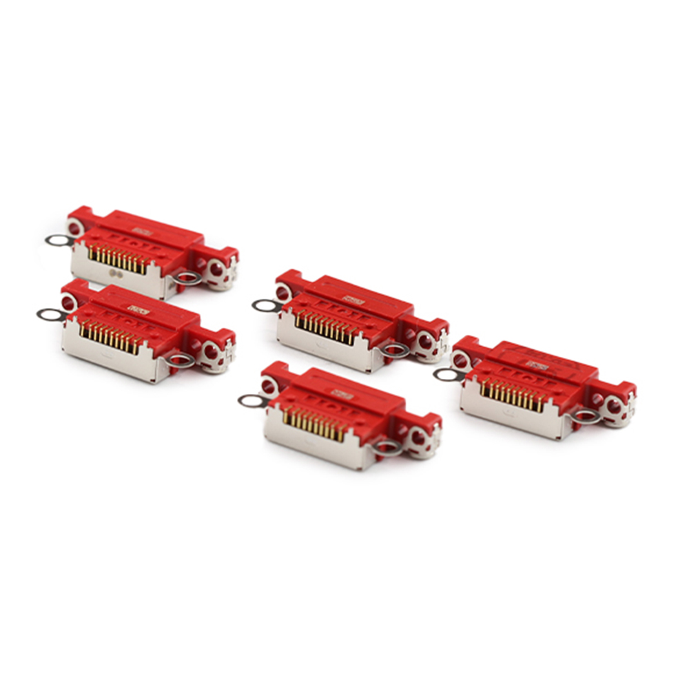 Charging Port ( 5 Pieces , Soldering Required) For iPhone 14/14 Plus Red OEM-Equivalent