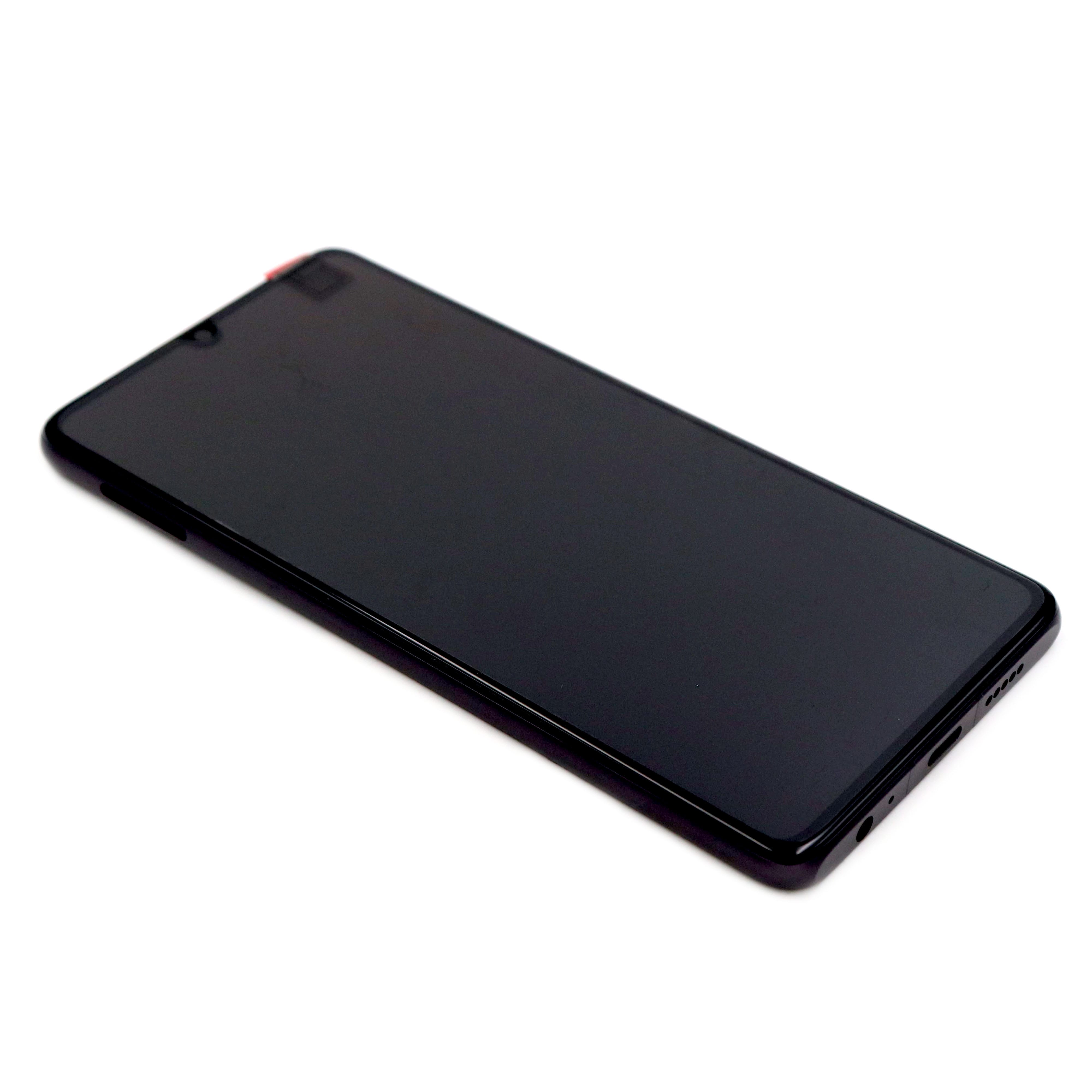 Display Complete with Housing and Battery For Huawei P30 Black Service Pack