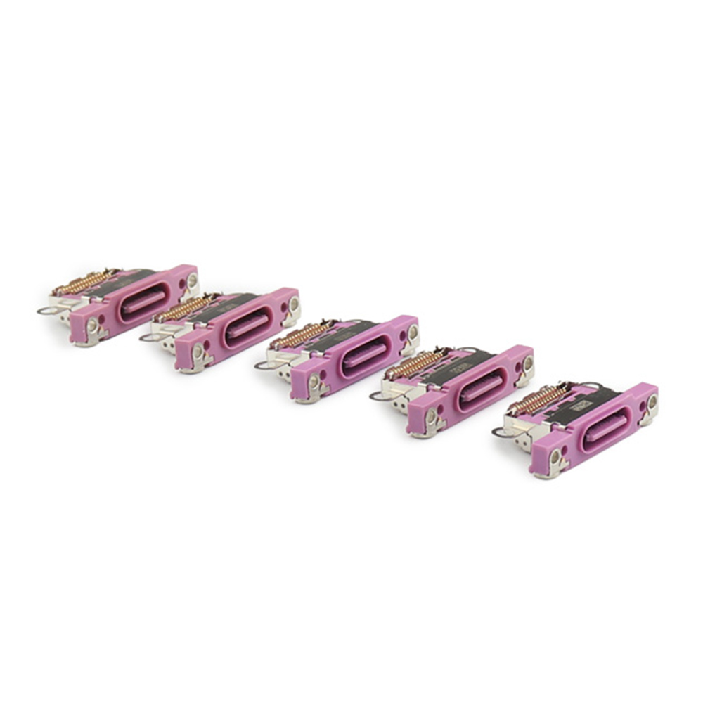 Charging Port ( 5 Pieces , Soldering Required) For iPhone 16/ 16 Plus Pink OEM-Equivalent