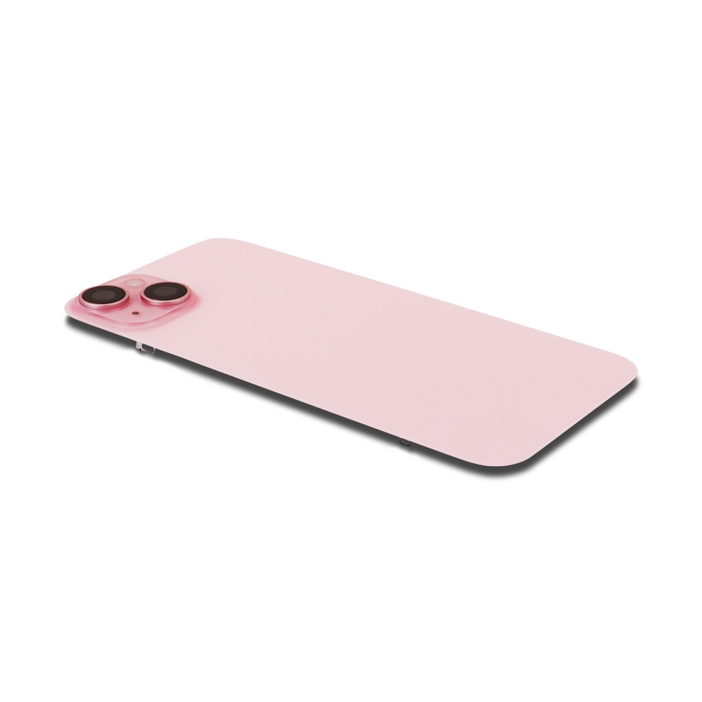 Back Cover incl. Camera lens, Flash Light and Wireless Charging For iPhone 15 Plus Pink Titanium Pulled C