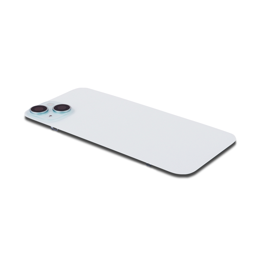 Back Cover incl. Camera lens, Flash Light and Wireless Charging For iPhone 15 Plus Blue Titanium Pulled C