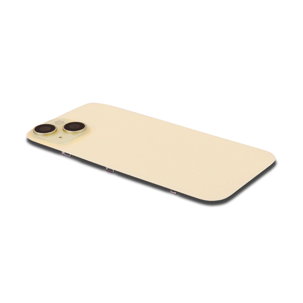 Back Cover incl. Camera lens, Flash Light and Wireless Charging For iPhone 15 (EU Version) Yellow Titanium Pulled C
