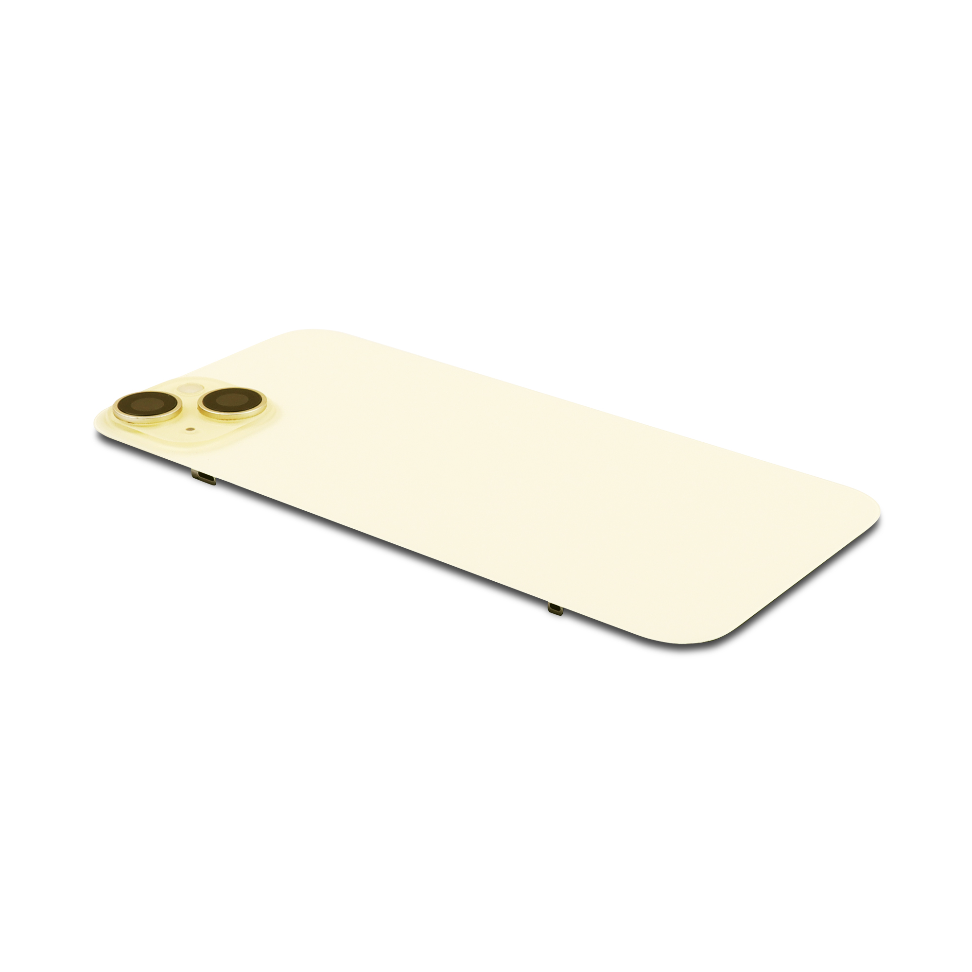 Back Cover incl. Camera lens, Flash Light and Wireless Charging For iPhone 15 Plus Yellow Titanium Pulled B