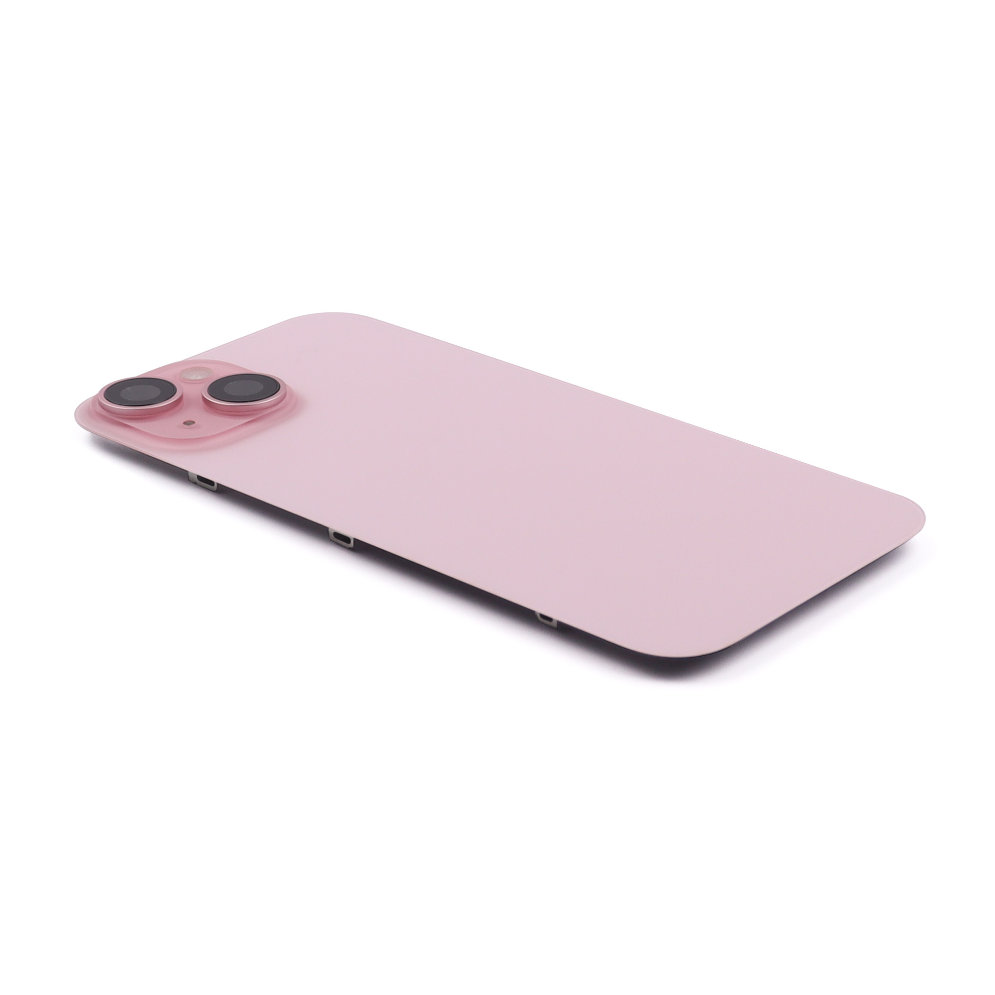 Back Cover incl. Camera lens, Flash Light and Wireless Charging For iPhone 15 (EU Version) Pink Titanium Pulled B