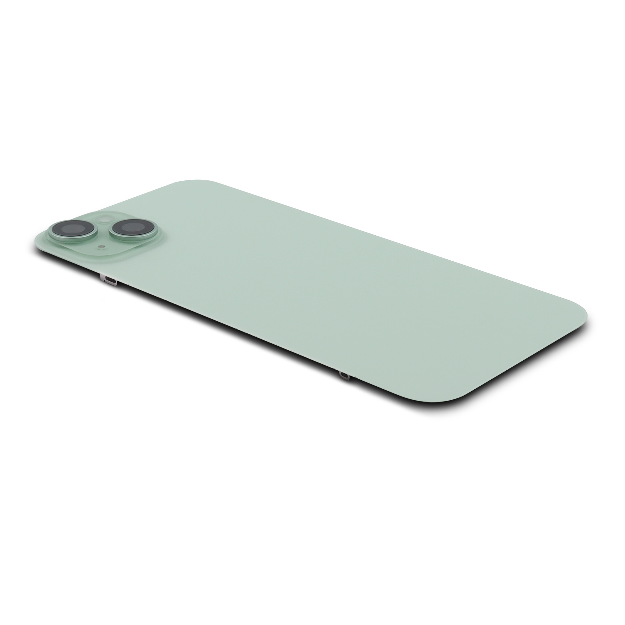 Back Cover incl. Camera lens, Flash Light and Wireless Charging For iPhone 15 Plus Green Titanium Pulled B