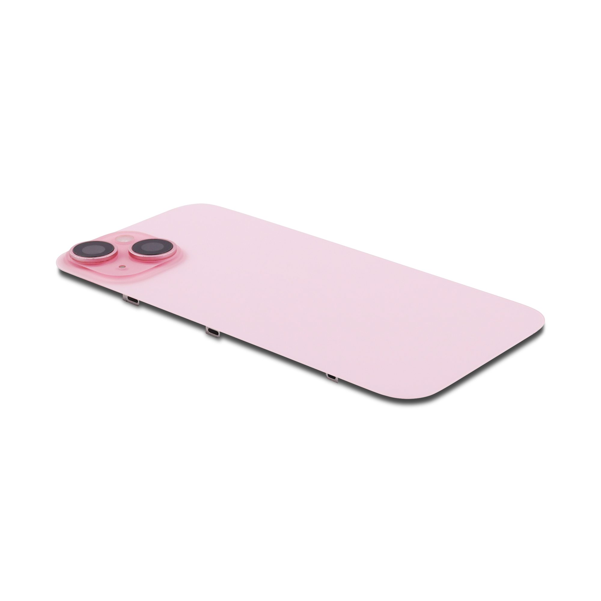 Back Cover incl. Camera lens, Flash Light and Wireless Charging For iPhone 15 (EU Version) Pink Titanium Pulled C