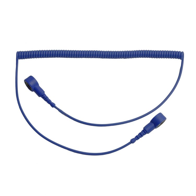 Premium coil cord Dark Blue with 10mm Snap both ends. 1.8m long Dark blue